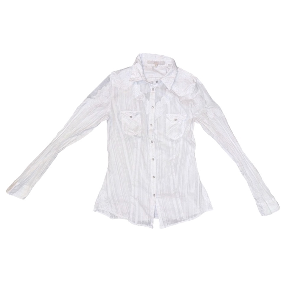 GUESS White Textured Shirt
